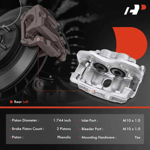 2-Pc Brake Caliper Rear Driver & Passenger 2-Piston A-Premium APBC3285