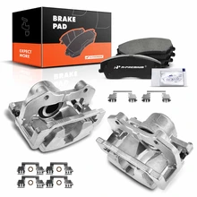 6 Pcs Front Brake Calipers & Ceramic Brake Pads for 2012-2020 Dodge Charger
