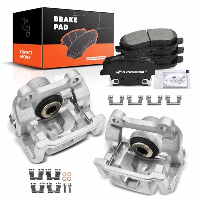 6 Pcs Rear Brake Calipers & Ceramic Brake Pads