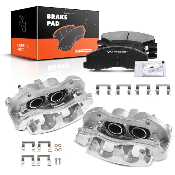 6 Pcs Front Brake Calipers & Ceramic Brake Pads for 2006-2011 Buick Lucerne