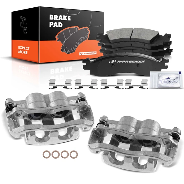 2006-2010 Mercury Mountaineer 6-Pc Brake Caliper and Pad Kit Front Driver & Passenger 2-Piston A-Premium APBC3457