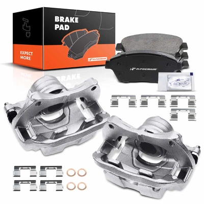 6 Pcs Front Brake Calipers & Ceramic Brake Pads