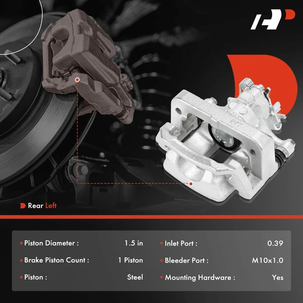 1-Pc Brake Caliper Rear Left Driver Side 1-Piston A-Premium APBC4411