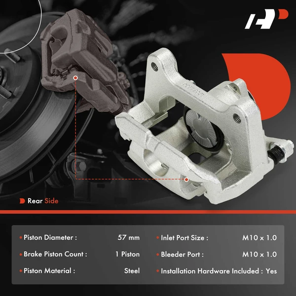 2-Pc Brake Caliper Rear Driver & Passenger 1-Piston A-Premium APBC4413