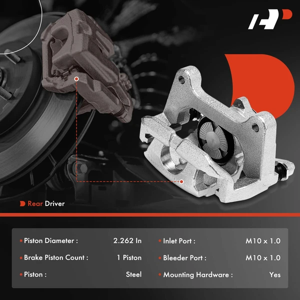 1-Pc Brake Caliper Rear Left Driver Side 1-Piston A-Premium APBC4414