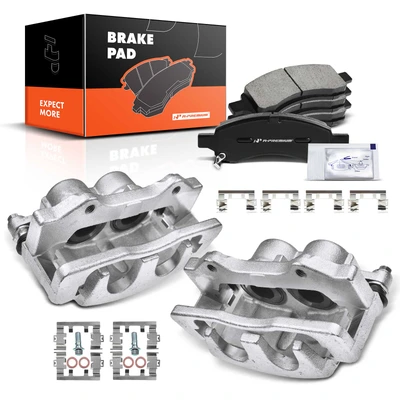 6 Pcs Front Brake Calipers & Ceramic Brake Pads