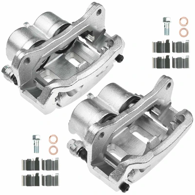 2 Pcs Front Disc Brake Calipers with Bracket