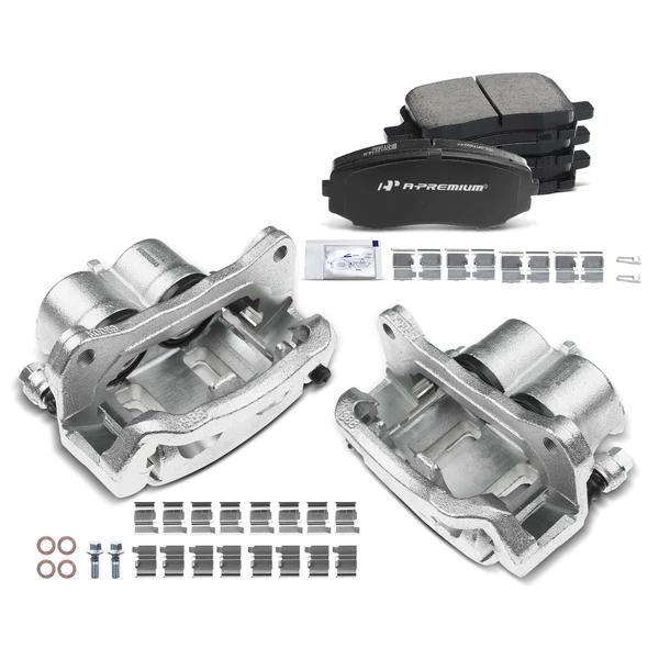 2007-2015 Mazda CX-9 6-Pc Brake Caliper and Pad Kit Front Driver & Passenger 2-Piston A-Premium APBC3458