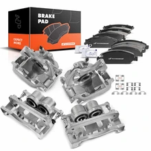 12 Pcs Front & Rear Brake Calipers & Ceramic Brake Pads