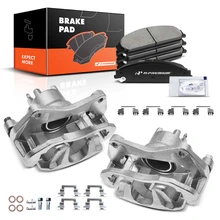 2008-2009 Dodge Caliber 6pc Brake Caliper and Pad Kit Front Driver & Passenger 1-Piston A-Premium APBC3700