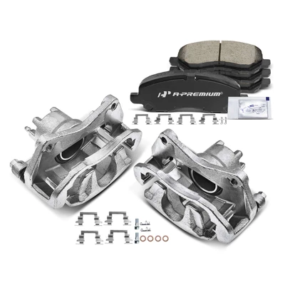 6 Pcs Front Disc Brake Calipers + Ceramic Pads