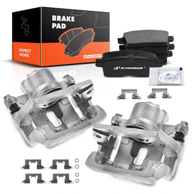 6 Pcs Rear Brake Calipers & Ceramic Brake Pads