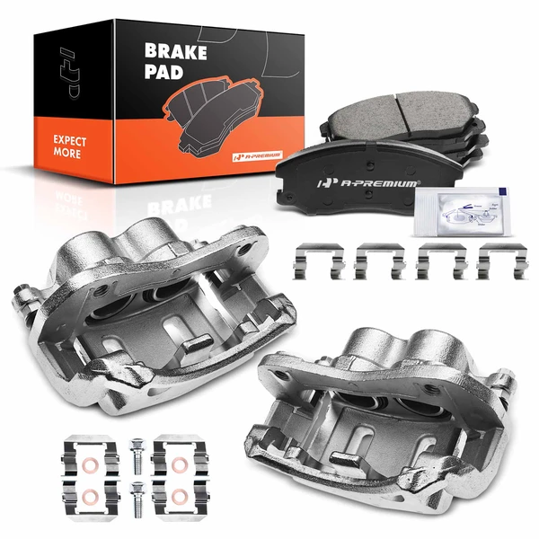 6 Pcs Front Brake Calipers & Ceramic Brake Pads for 2008-2010 Saturn Vue