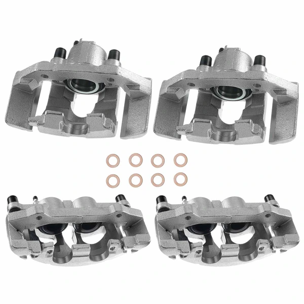 2007-2009 Lincoln Navigator 4-Pc Brake Caliper Front & Rear 2-Piston (Front); 1-Piston (Rear) A-Premium APBC2495