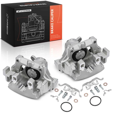 Pair Rear Driver & Passenger Brake Calipers with Bracket