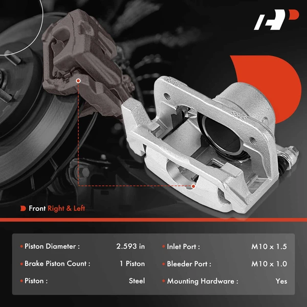 2-PC Brake Caliper, Front Driver & Passenger, 1-Piston, A-Premium APBC4203