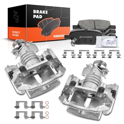 6 Pcs Rear Brake Calipers & Ceramic Brake Pads