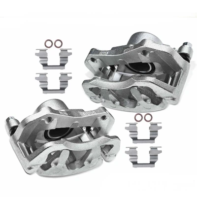 2 Pcs Front Brake Caliper with Bracket