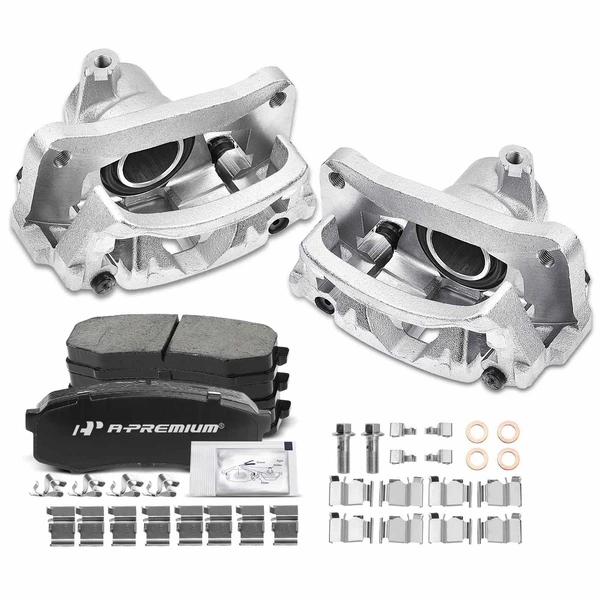 1993-1997 Toyota Land Cruiser 6-Pc Brake Caliper and Pad Kit Rear Driver & Passenger 1-Piston A-Premium APBC3471