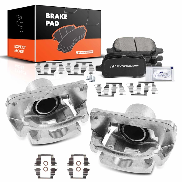 6 Pcs Front Brake Calipers & Ceramic Brake Pads for 1997-2001 Lexus ES300