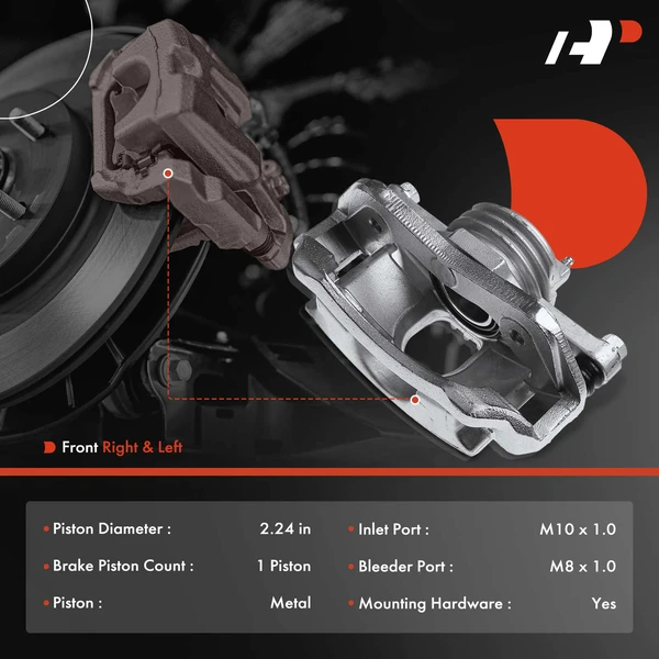 2-PC Brake Caliper, Front Driver & Passenger, 1-Piston, A-Premium APBC1953