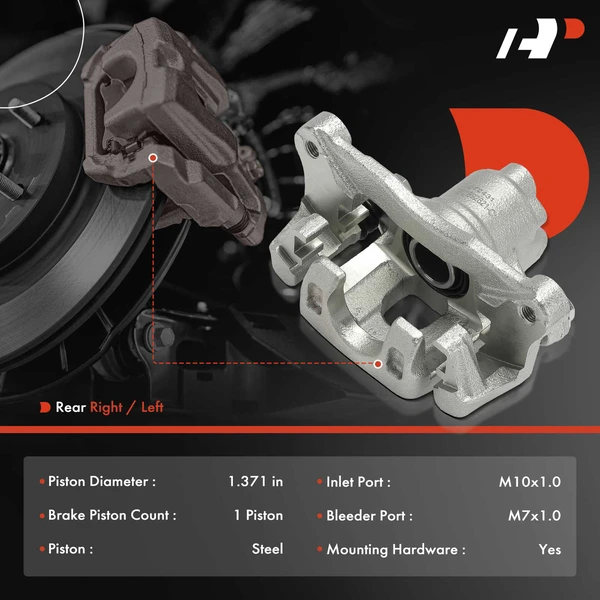 2-PC Brake Caliper, Rear Driver & Passenger, 1-Piston, A-Premium APBC4364