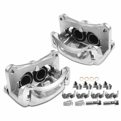 2 Pcs Front Disc Brake Calipers with Bracket