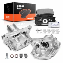 6 Pcs Rear Brake Calipers & Ceramic Brake Pads for 2001-2006 Mitsubishi Montero