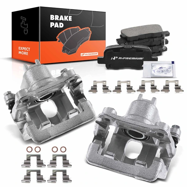6-PC Brake Caliper + Brake Pad, Rear Driver & Passenger, 1-Piston, A-Premium APBC3726