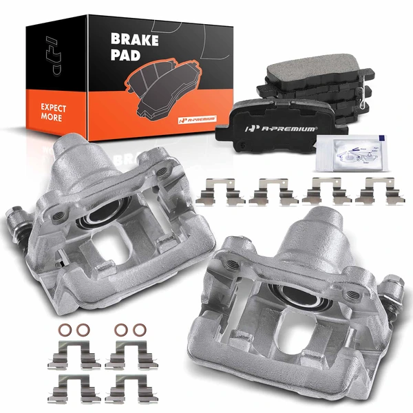 6-PC Brake Caliper + Brake Pad, Rear Driver & Passenger, 1-Piston, A-Premium APBC3727