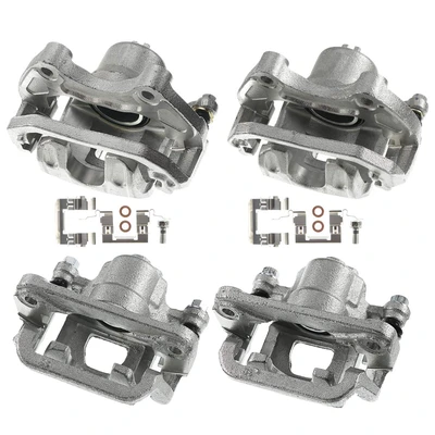 4 Pcs Front & Rear Disc Brake Calipers with Bracket