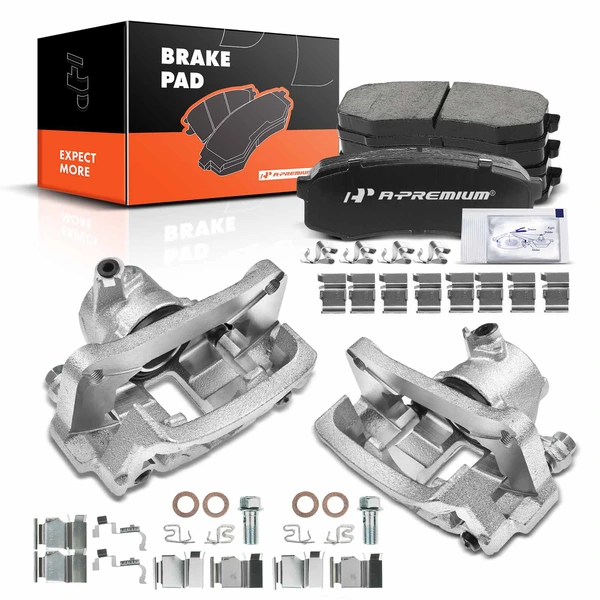 6-PC Brake Caliper + Brake Pad, Rear Driver & Passenger, 1-Piston, A-Premium APBC3474