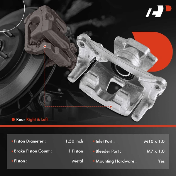 2-PC Brake Caliper, Rear Driver & Passenger, 1-Piston, A-Premium APBC0710
