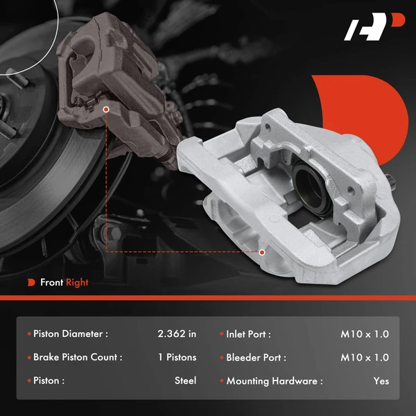 1-Pc Brake Caliper Front Right Passenger Side 1-Piston A-Premium APBC3057