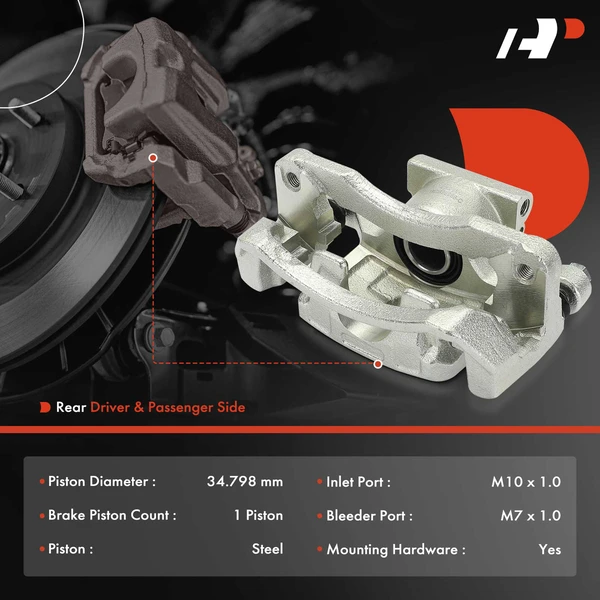 2-PC Brake Caliper, Rear Driver & Passenger, 1-Piston, A-Premium APBC4375