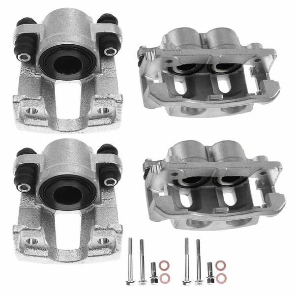 4-PC Brake Caliper, Front & Rear, 2-Piston (Front); 1-Piston (Rear), A-Premium APBC2505