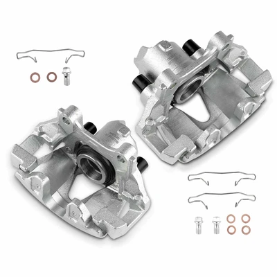 2 Pcs Front Disc Brake Calipers with Bracket