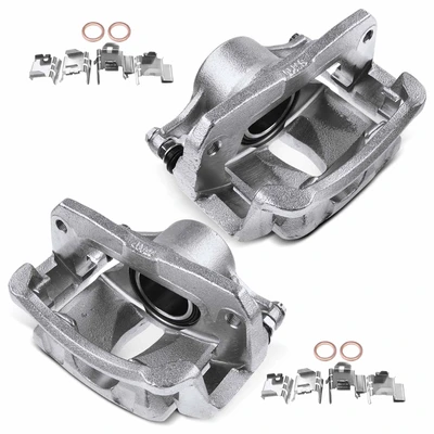 2 Pcs Front Disc Brake Calipers with Bracket