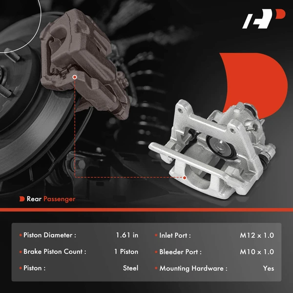 1-PC Brake Caliper, Rear Left Driver Side, 1-Piston, A-Premium APBC4222