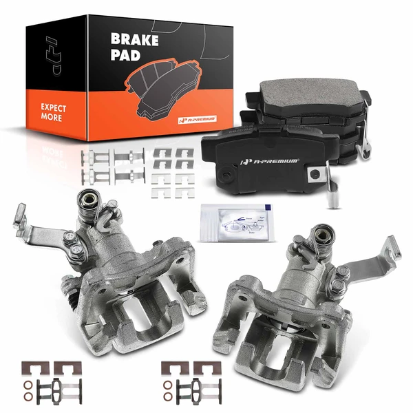 2007-2013 Suzuki SX4 6-Pc Brake Caliper and Pad Kit Rear Driver & Passenger 1-Piston A-Premium APBC3490