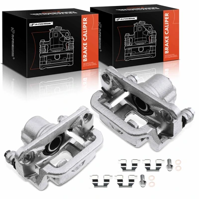 2 Pcs Rear Driver & Passenger Disc Brake Caliper with Bracket