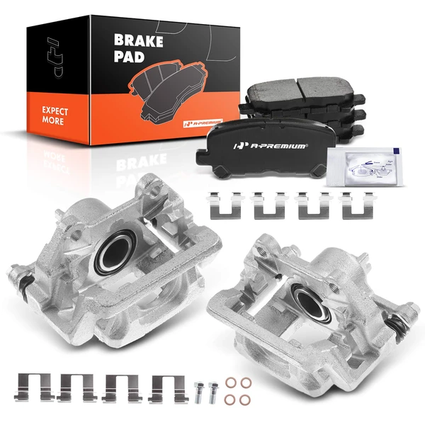 6-PC Brake Caliper + Brake Pad, Rear Driver & Passenger, 1-Piston, A-Premium APBC3743