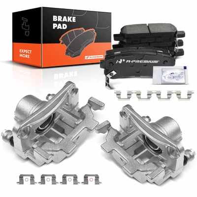 6 Pcs Rear Disc Brake Calipers & Ceramic Pads