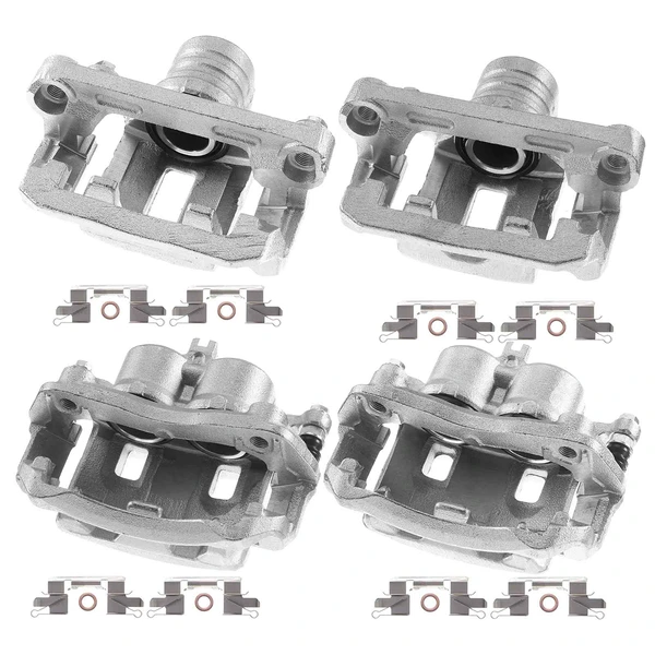 4-Pc Brake Caliper Front & Rear 2-Piston (Front); 1-Piston (Rear) A-Premium APBC1401