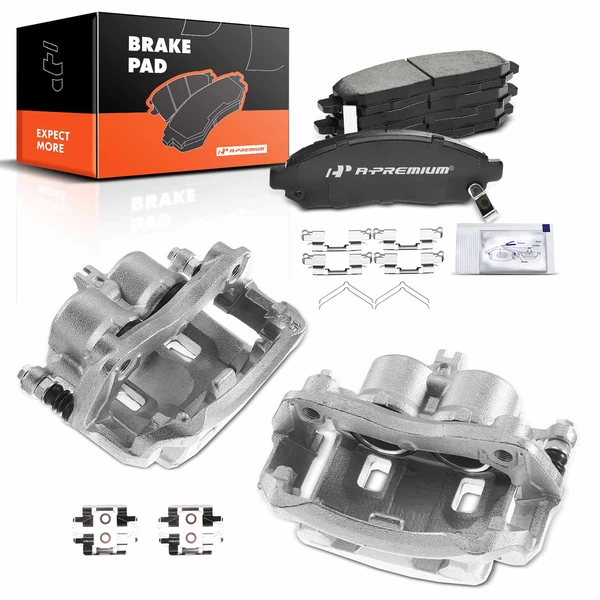 2009-2012 Suzuki Equator 6-Pc Brake Caliper and Pad Kit Front Driver & Passenger 2-Piston A-Premium APBC3482