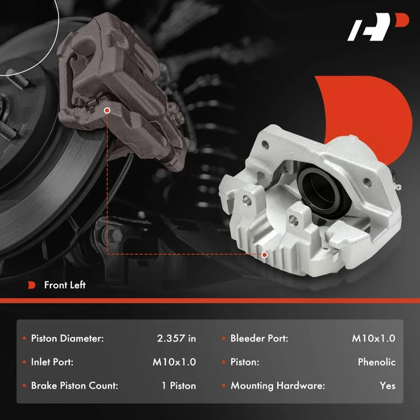 1-Pc Brake Caliper Front Left Driver Side 1-Piston A-Premium APBC4439