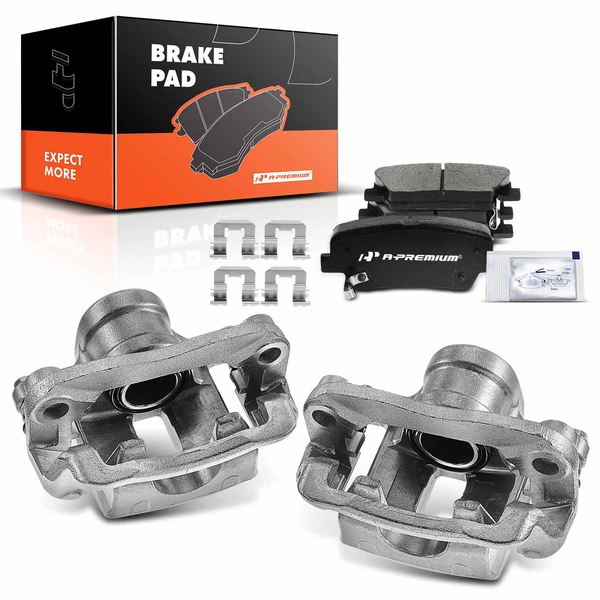 6-PC Brake Caliper + Brake Pad, Rear Driver & Passenger, 1-Piston, A-Premium APBC3770