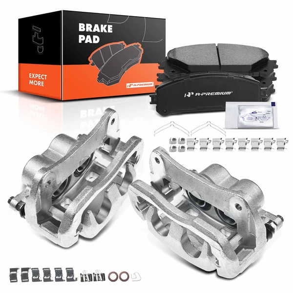 2010-2015 Lexus RX350 6-Pc Brake Caliper and Pad Kit Front Driver & Passenger 2-Piston A-Premium APBC3487