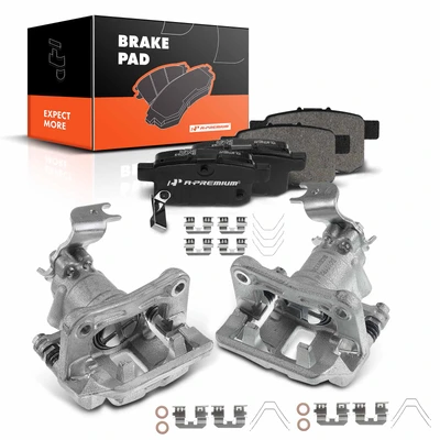 6 Pcs Rear Disc Brake Calipers & Ceramic Pads