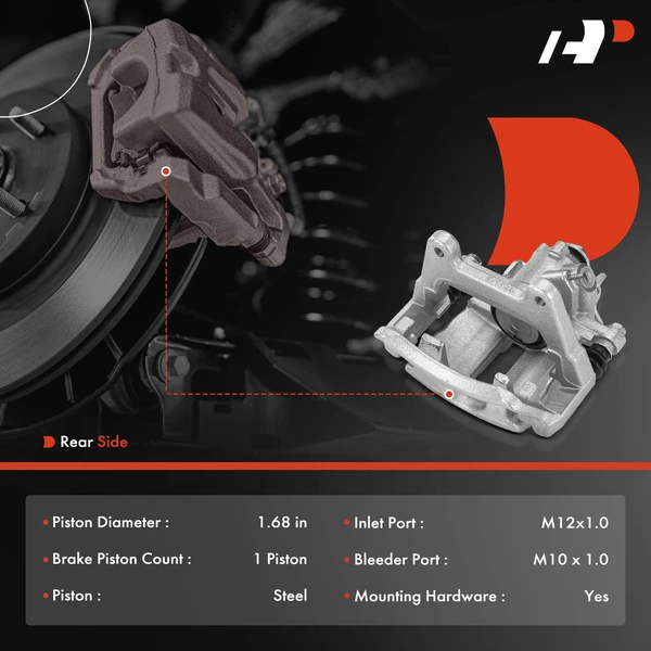 2-PC Brake Caliper, Rear Driver & Passenger, 1-Piston, A-Premium APBC4119